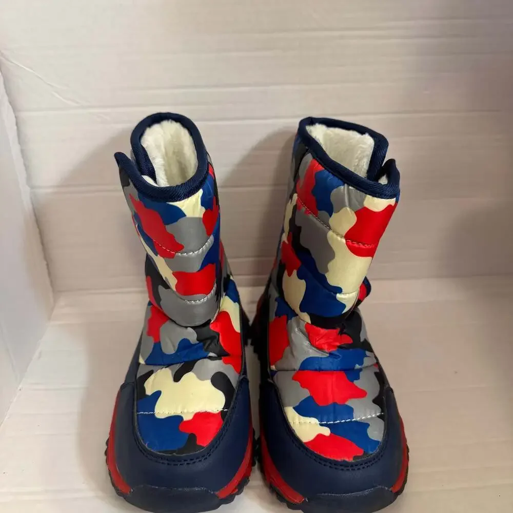Boys Girls Snow Boots Toddler Outdoor Winter Warm Waterproof Anti-Slip Anti-Coll